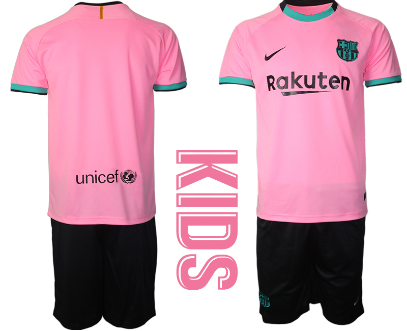 Youth 2020-2021 club Barcelona away blank pink Soccer Jerseys